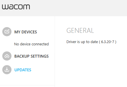 wacom a supported tablet was not found in the system