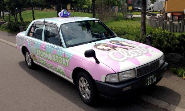 Crunchyroll - Anime Character Decorated Taxi Company in Hokkaido Goes