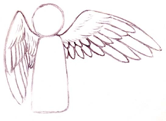 Drawing wings on a human is similar to drawing wings for a bird