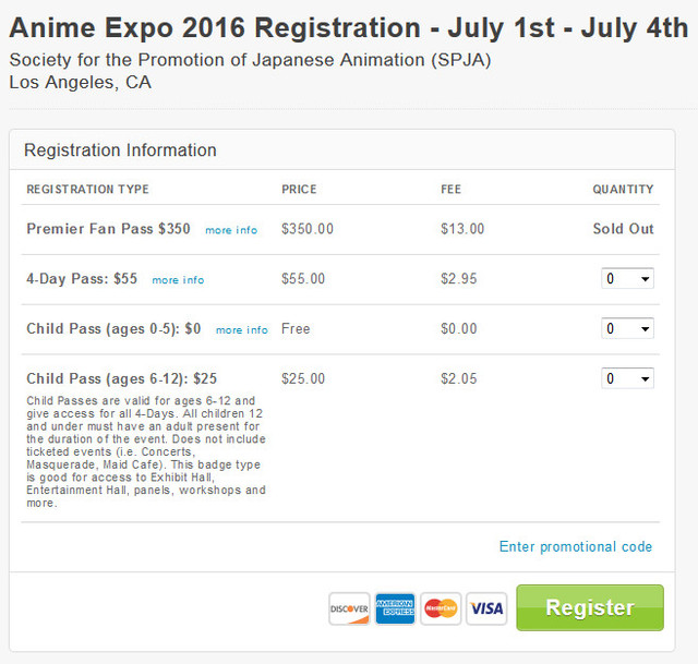 Crunchyroll - Anime Expo 2016 Premier Fan Passes Sell Out