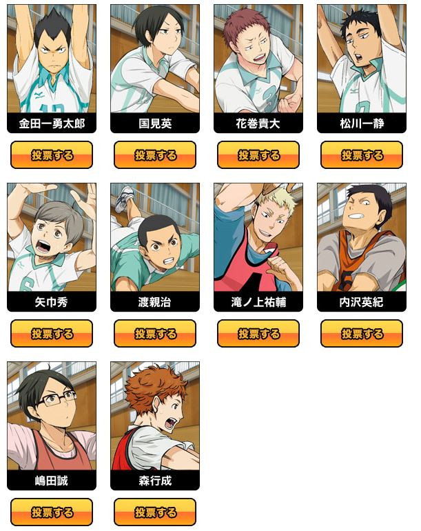 Nombre De Los Personajes De Haikyuu