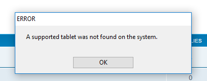 my wacom tablet driver was not found