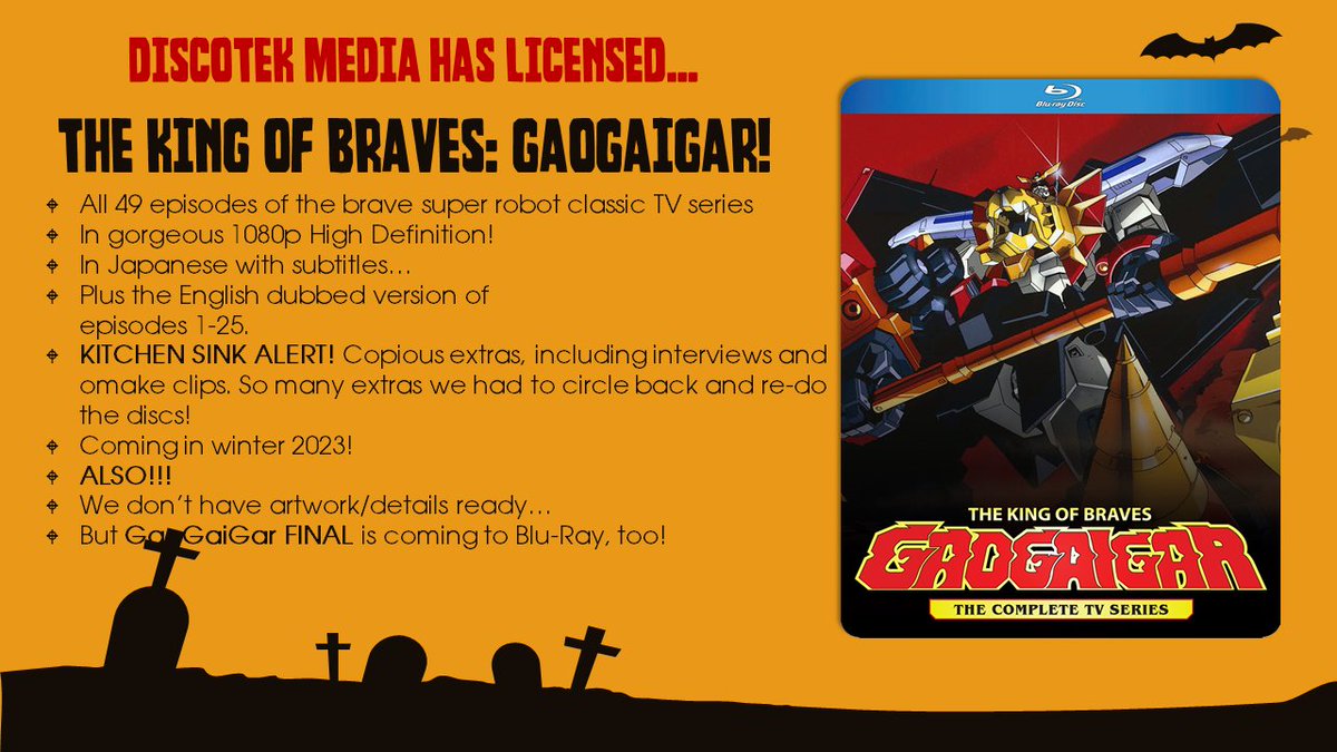 Discotek Announces The King of Braves: GAOGAIGAR, Sonic X, Kamen Rider Black and More