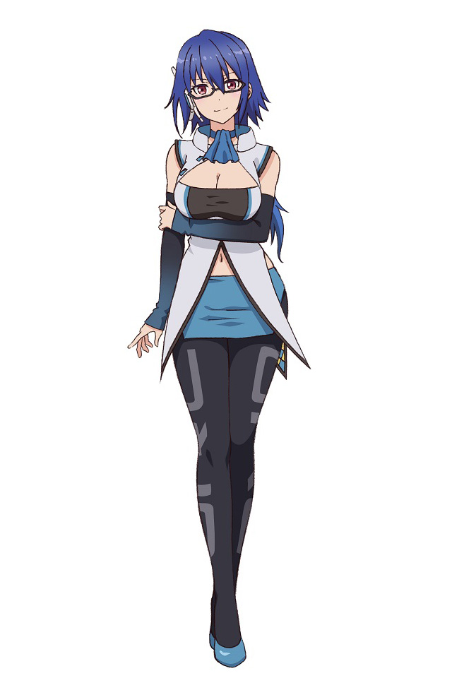 A character setting of Kyouko Usui, aka "Blue", from the upcoming Hairpin Double short form anime.