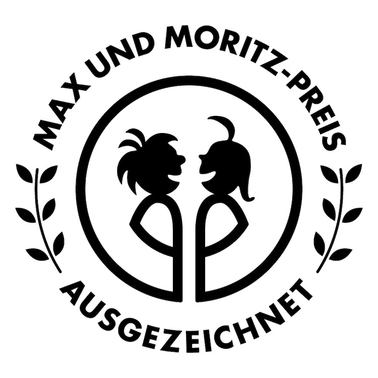 The logo for the Max und Mortiz Award, a prestigious German-language comics award distributed by the Erlangen International Comic Salon convention.