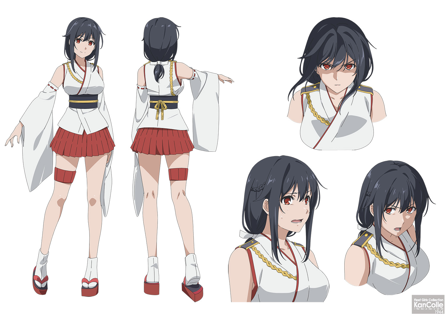 Character settings of Yamashiro - a dreadnought class fleet girl - from the upcoming KanColle: ITSUKA ANO UMI DE TV anime.