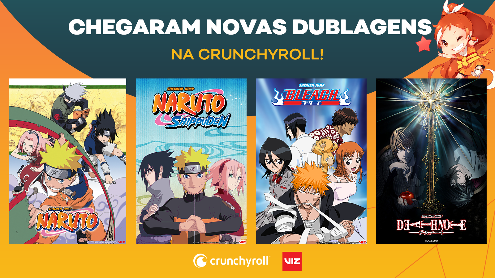 Crunchyroll Dublagens de Naruto, Naruto Shippuden, Death Note e