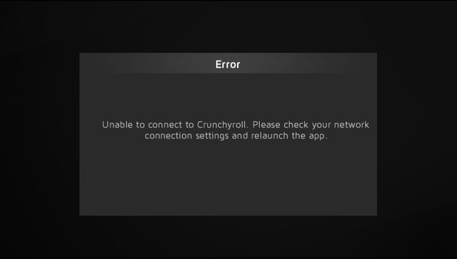 Crunchyroll - Error en la app ps4