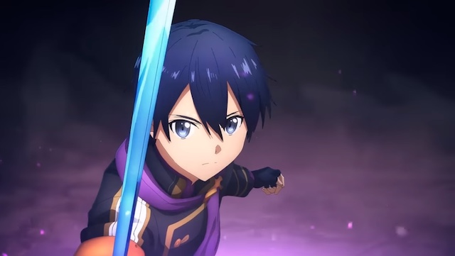 Sword Art Online: Last Recollection cinematic screenshot featuring Kirito wielding his sword
