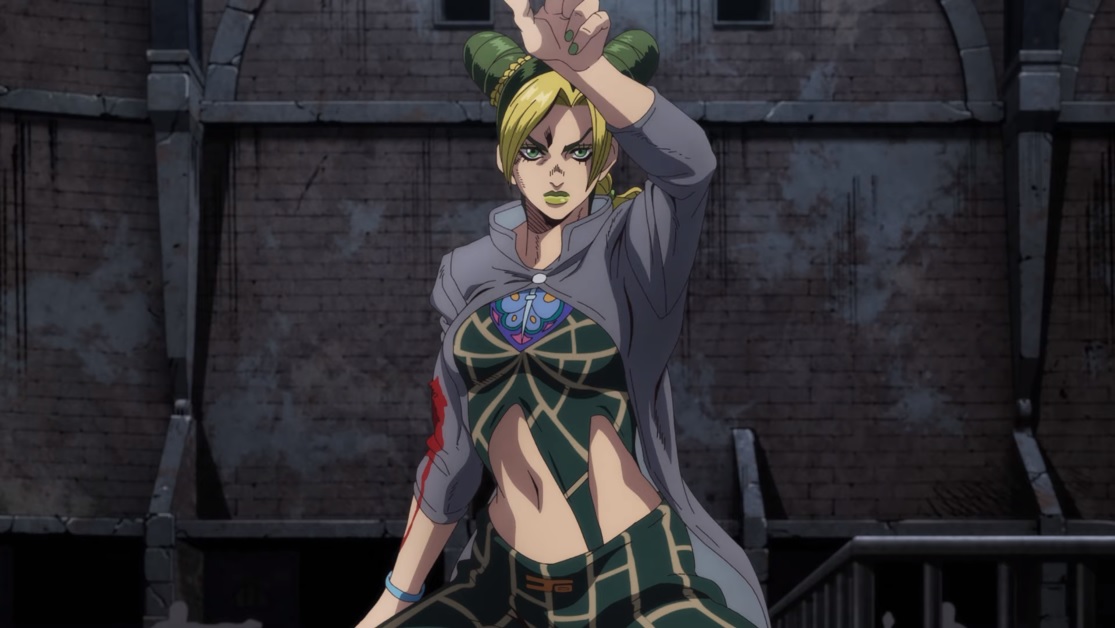 Jolyne prepares to activate her Stand abilities in a scene from upcoming second cour of the JoJo's Bizarre Adventure: STONE OCEAN anime series.