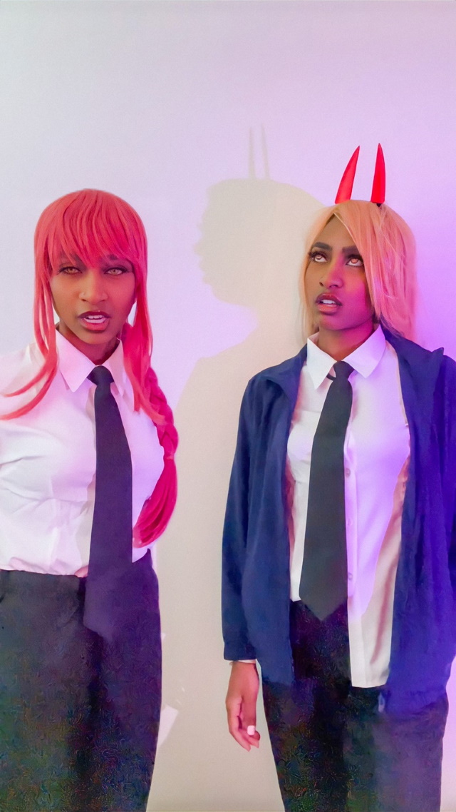 Anjie as Makima and Power (Chainsaw Man)