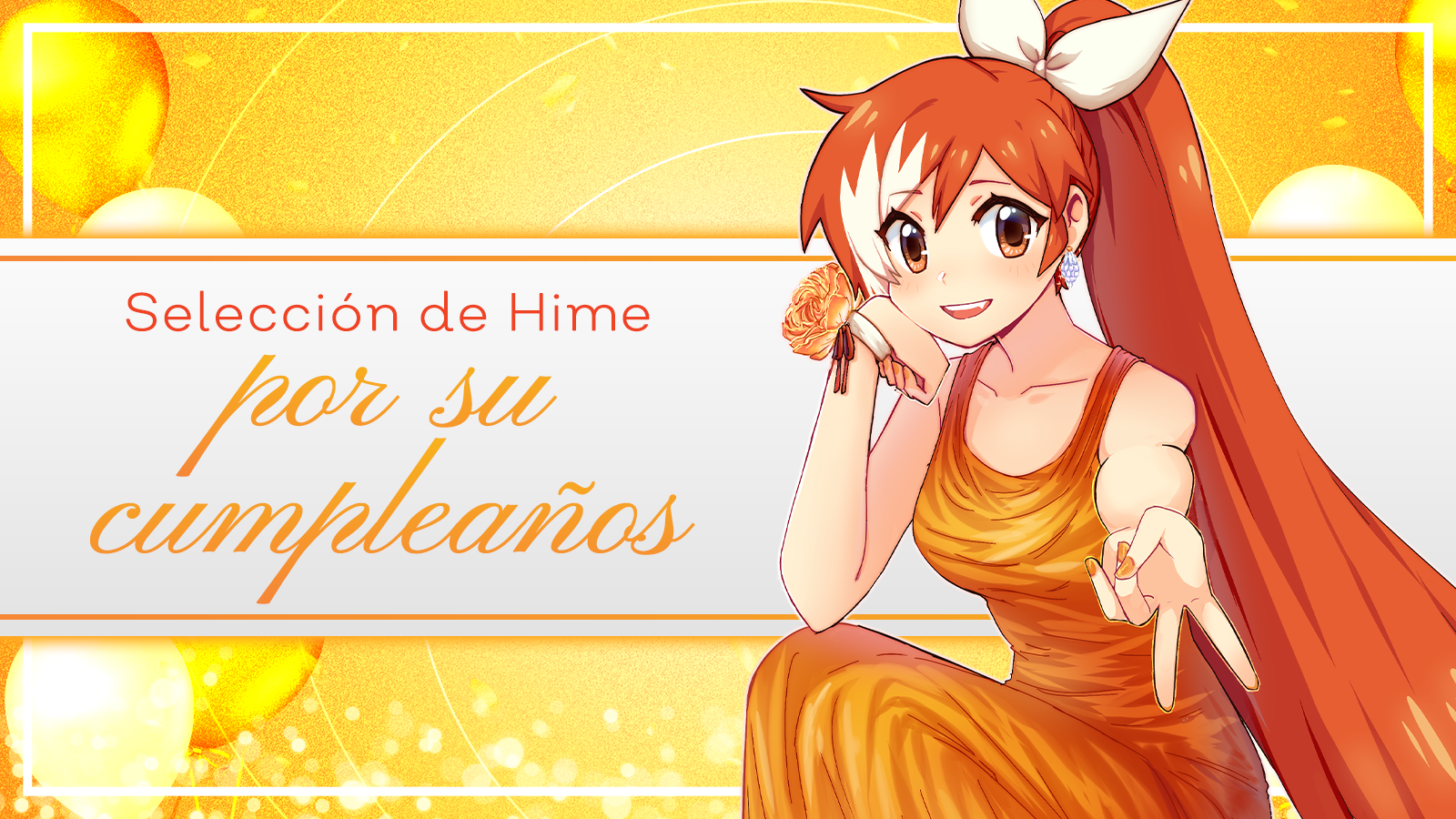 Crunchyroll-Hime in her orange prom dress on her birthday