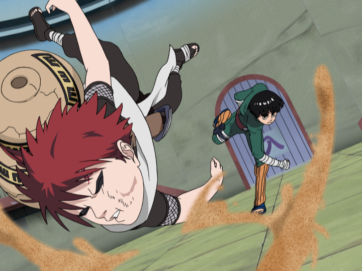 Rock Lee kämpft gegen Gaara