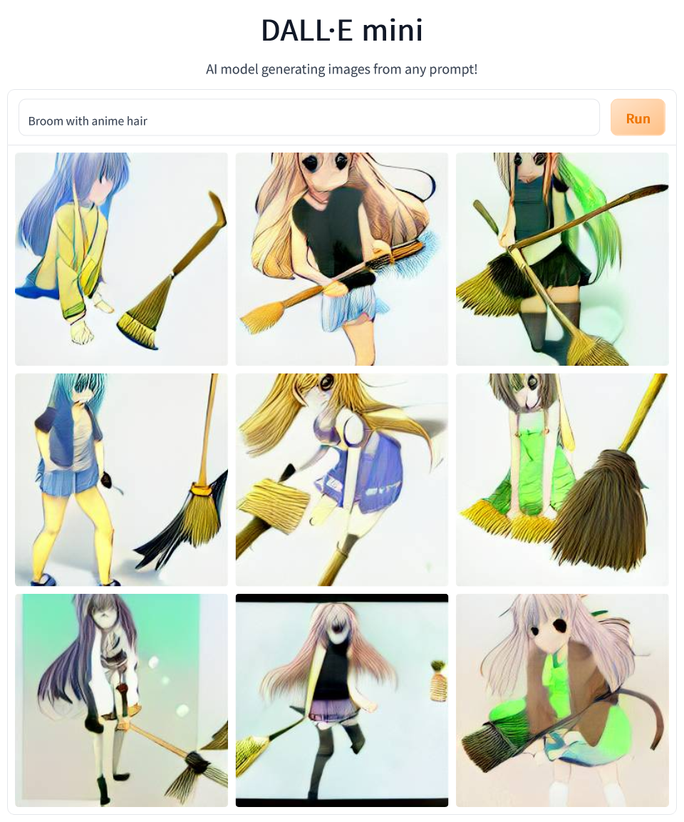 dall-mini broom with anime hair