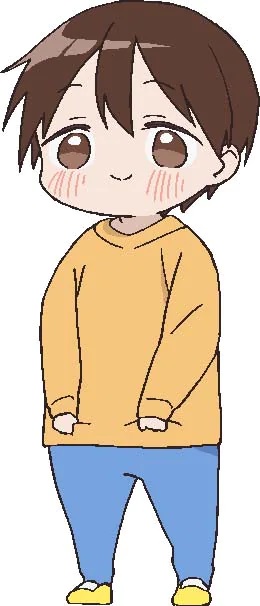 A character setting of Seita Shiraishi from the upcoming Kubo Won't Let Me Be Invisible TV anime. Seita is a small child with brown hair and brown eyes dressed in casual clothes.