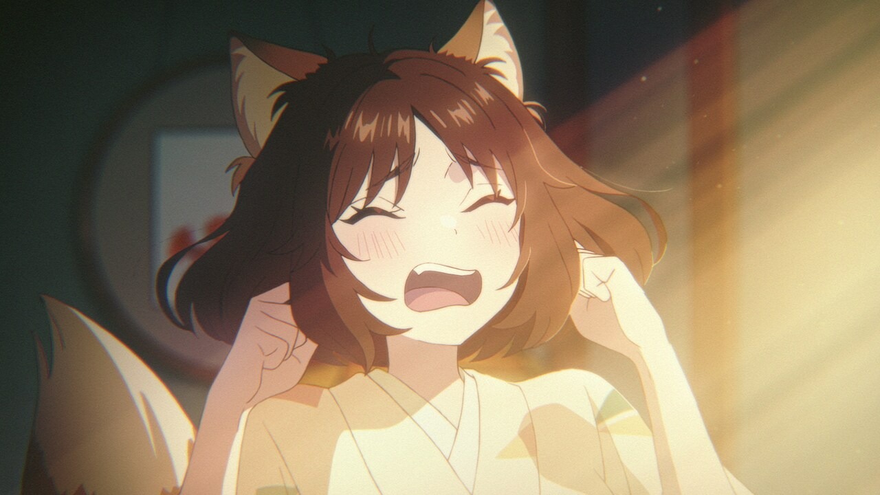 Kitsune Worries About Her Ears in Gorgeous Dongitsune Nissin Anime Ad