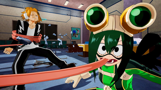 "my hero academia: ones justice" screens highlight tsuyu, momo
