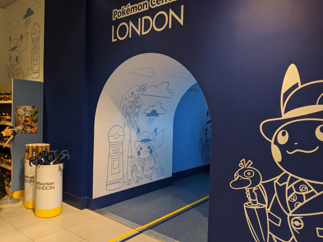 A tunnel in Pokémon Center London, leading to even more goodies.