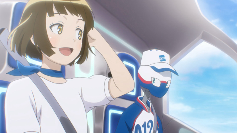Izumi-chan and Arbot enjoy the satisfaction of a job well done in the latest "Move to the Future" animated short film promoting Art Company's moving services.
