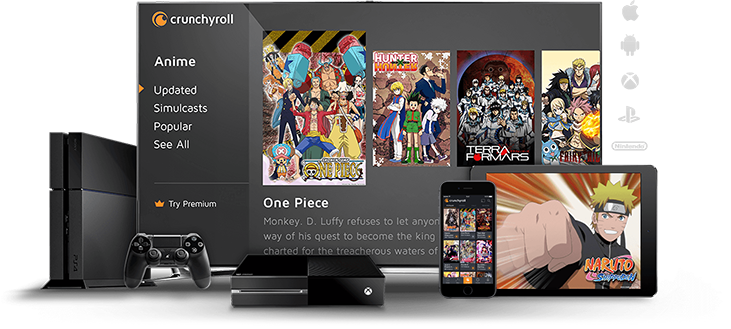 Crunchyroll se encuentra disponible en prácticamente todas las plataformas.