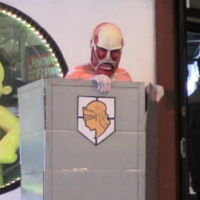 Crunchyroll Video Colossal Titan Pranks Visitors To Los Angeles Anime Shop