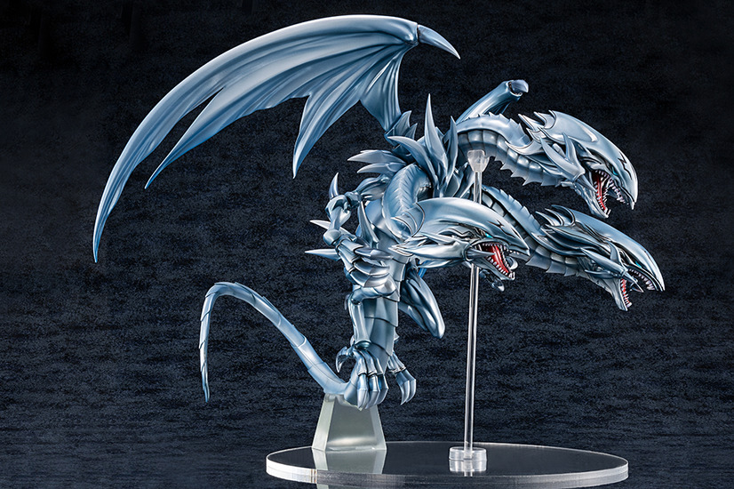 A promotional image showing a profile view of the Yu-Gi-Oh! Duel Monsters Blue-Eyes Ultimate Dragon figure from KAIBA CORPORATION STORE.