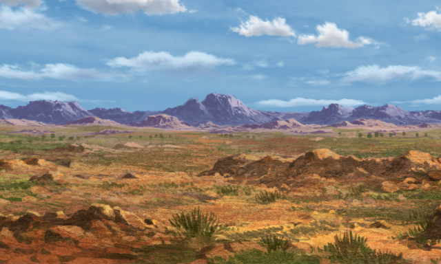 Desert Landscape Anime Desert Background Mixed shot of rock hills in ...