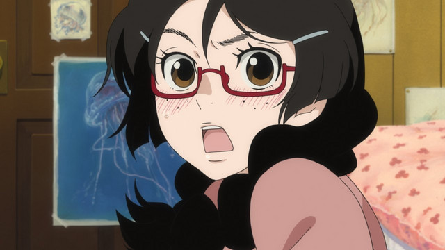 Tsukimi is surprised in a scene from the Princess Jellyfish TV anime.