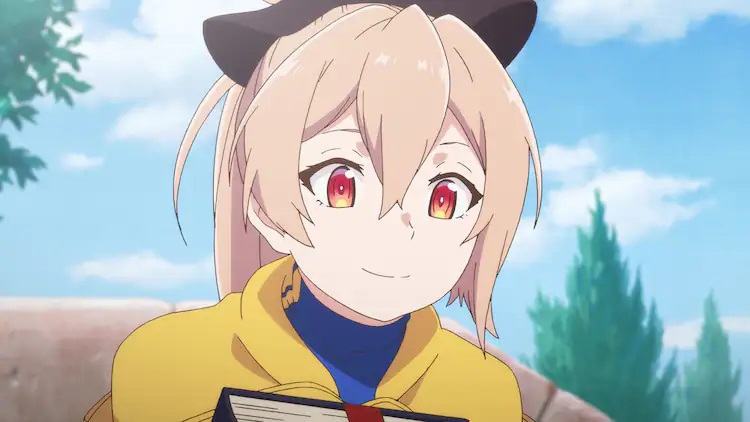 Menou lures her prey into a false sense of security with a warm smile in a scene from the upcoming The Executioner and Her Way of Life TV anime.