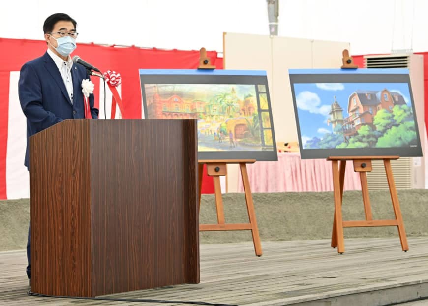 Aichi governor Hideaki Omura at the groundbreaking ceremony