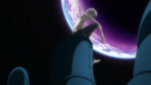 Kaworu on the moon. Was he hanging out here in the original TV series? It's a mystery.