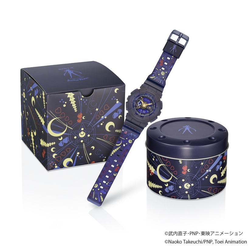 Casio x Sailor Moon watch and packaging