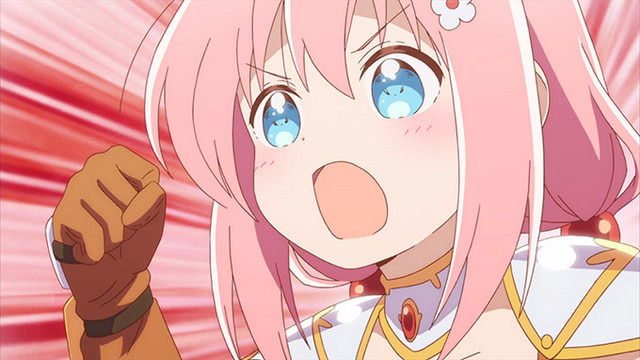 Yusha gives an enthusiastic shout in a scene from the ENDRO! TV anime.