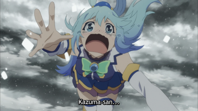 Aqua cries for Kazuma