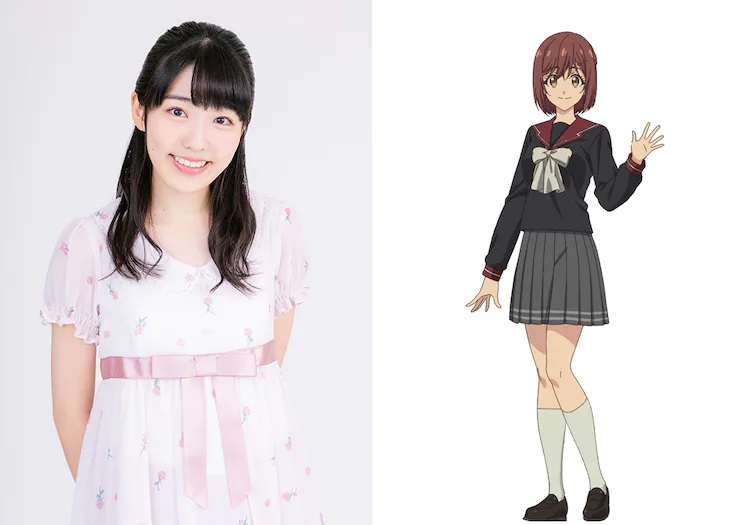 A promotional image of voice actor Hitomi Sekine and her character, Ryoko Suzuno, from the upcoming Shinobi no Ittoki TV anime.