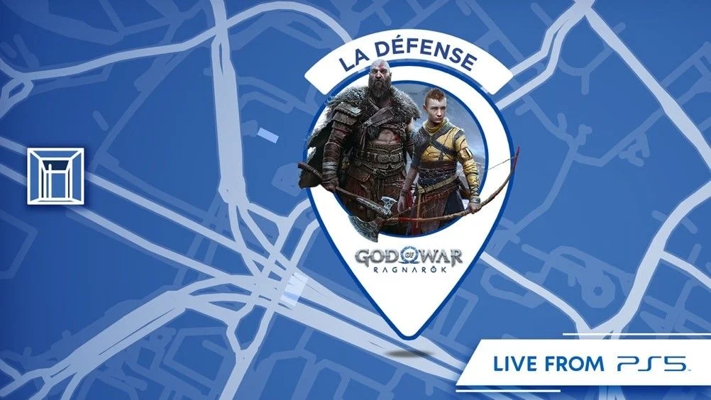 La hache Léviathan de God of War Ragnarök à La Défense