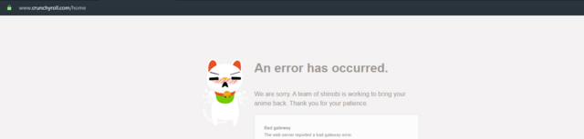 Crunchyroll Forum Bad gateway error