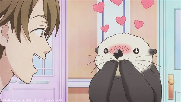The team creates an adorable otter in a scene from the upcoming Heaven's Design Team TV anime.