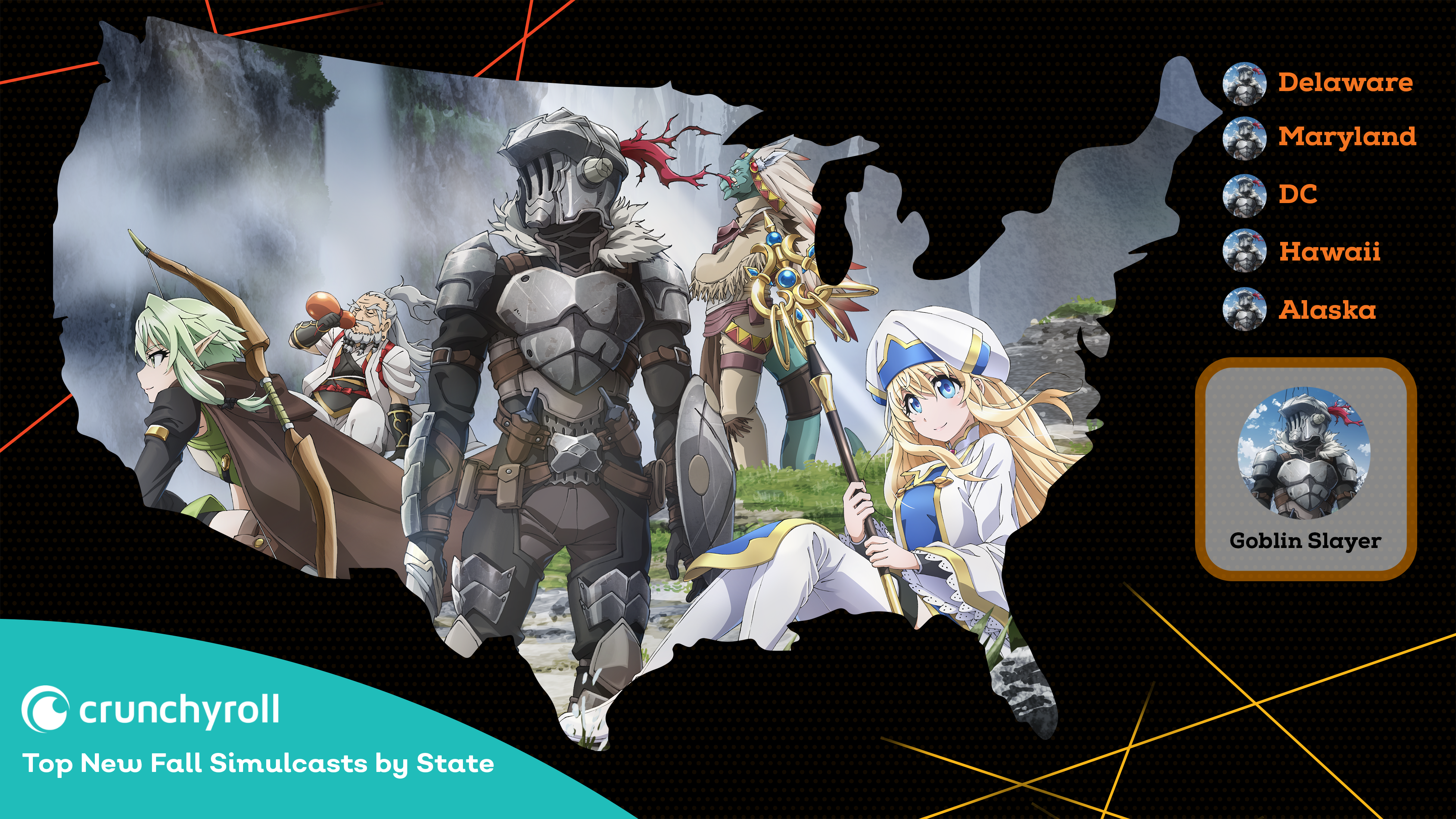 Crunchyroll Top Fall Anime by State - United States of America