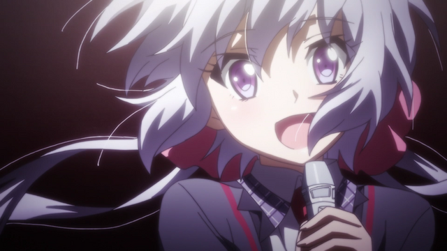 Chris from Symphogear looking really happy while singing on stage.