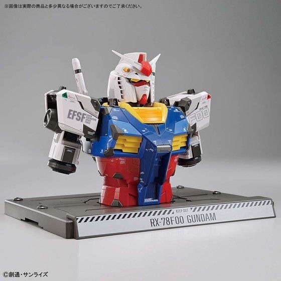 Busto Gundam RX-78F00 - Vista 3/4, frente