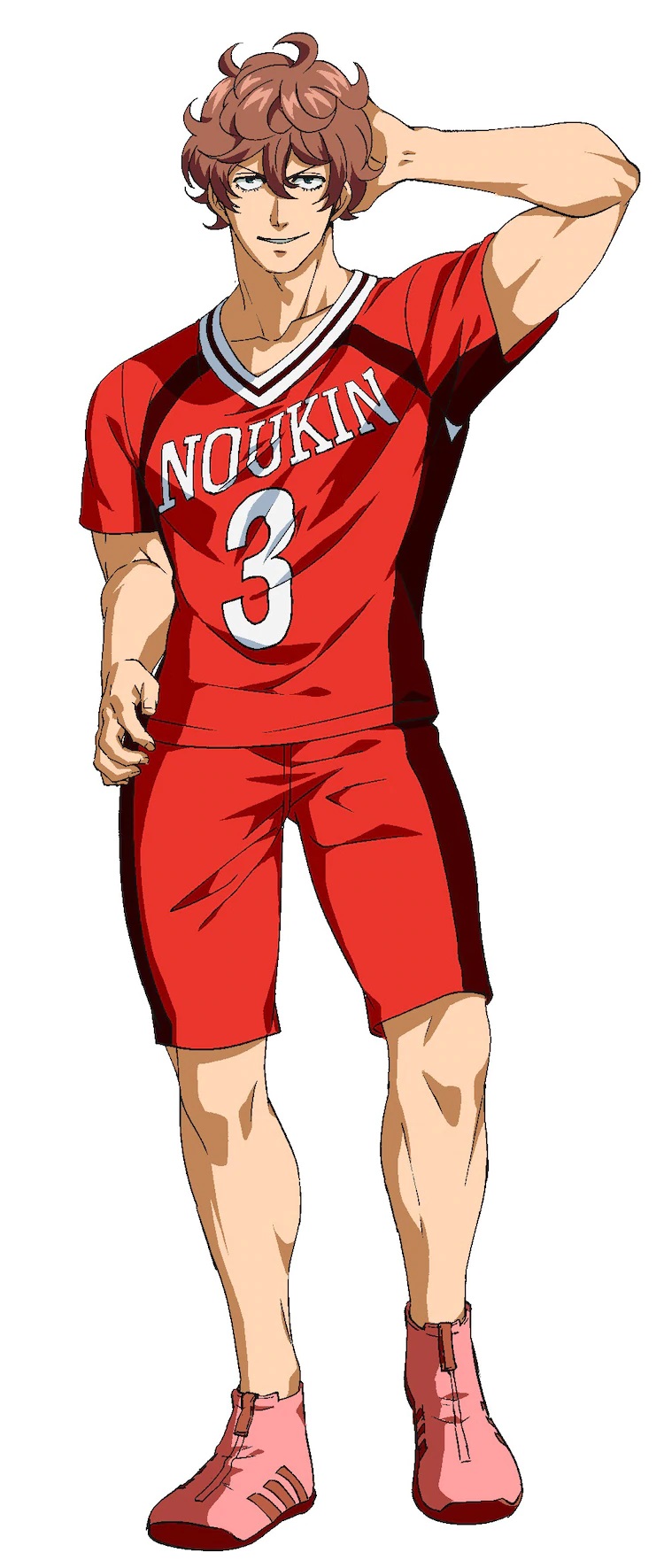 A character setting of Kyouhei Misumi, a former delinquent turned member of the Noukin High School kabaddi club, from the upcoming Burning Kabaddi TV anime.