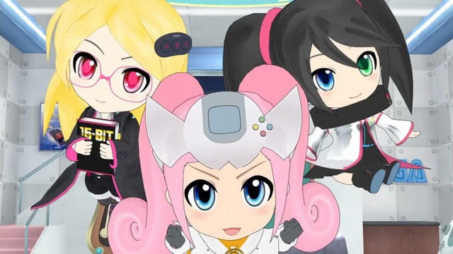Mega Drive, Dreamcast, and Saturn Saturn prepare for their lessons in the Hi-sCool! Seha Girls TV anime.