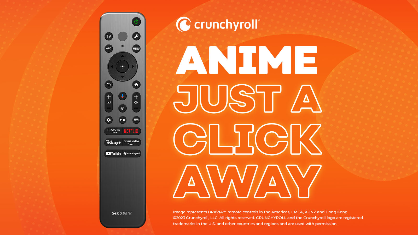 Crunchyroll Button to Be Featured on 2023 Sony BRAVIA TV Remotes