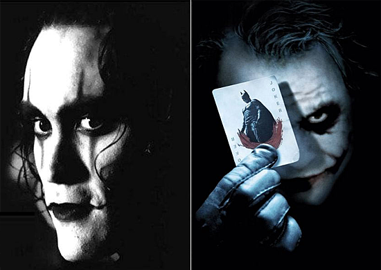 ворон брэндон ли и хит леджер джокер. брендон ли ворон и хит леджер джокер. ворон и джокер. ворон и джокер. эрик дрейвен.