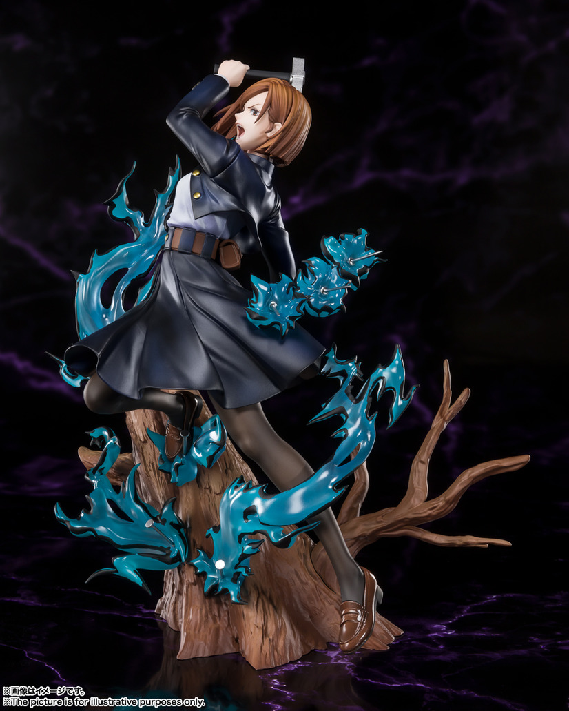 A promotional image of the BANDAI SPIRITS Figuarts ZERO Nobara Kugisaki figure featuring a side-profile view of the figure.