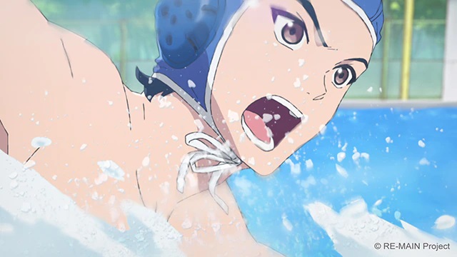 Minato Kiyomizu redescubre su amor por el waterpolo en una escena del próximo anime RE-MAIN TV.
