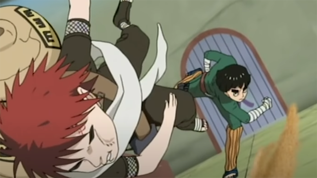 Rock Lee fights Gaara