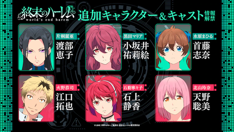 Crunchyroll - Six More Voice Actors Join the Roster for Ecchi World's End  Harem Anime