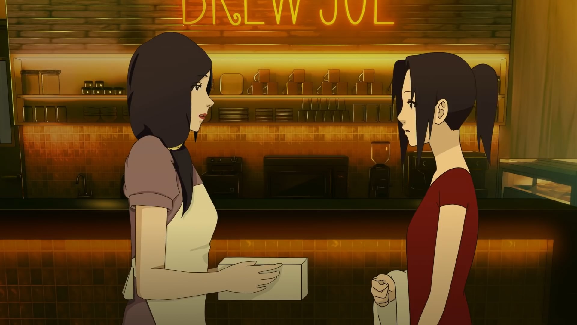 Two girls at a bar